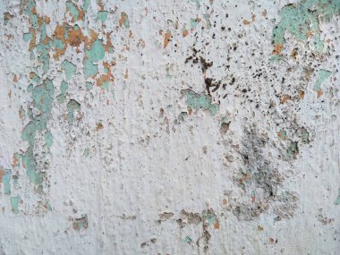 Kirli ve eski beton duvar dokusu. Eskimiş paslı metal soyut dokusu. Soyulmuş boyayla Grunge arkaplanı (Duvar dokusu duvar çerçevesi ve duvar arkaplanı olarak kullanılabilir) )