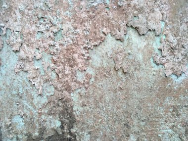 Kirli ve eski beton duvar dokusu. Eskimiş paslı metal soyut dokusu. Soyulmuş boyayla Grunge arkaplanı (Duvar dokusu duvar çerçevesi ve duvar arkaplanı olarak kullanılabilir) )