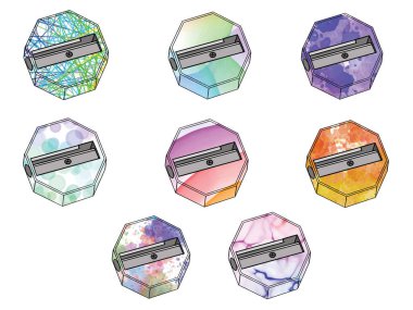 Kalem açacağı Klip Sanatı İllüstrasyonu. Öğrenciler için kalem açacağı staj seti simgesi