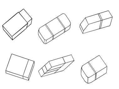 Sabit çizgi sanat illüstrasyonunu sil. El çizimi Okula Dönüş Koleksiyonu