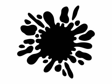 Renkli Splatter Soyut Şekil İllüstrasyonu. Renkli mürekkep lekeleri. Sıçrama Sıçratma Soyut Şekli Renkli