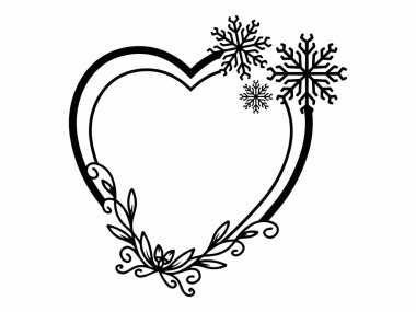 Noel Günü Çerçeve Arkaplan Çizimi. Noel Çerçeve Çizgisi Sanat İllüstrasyonu. Noel Çerçevesi Süsleme Hattı Sanatı. Noel süsleri ve kar taneleri. Noel Çerçeve Süslemesi Siyah ve Beyaz. El yapımı Noel Çerçeve Çizgisi Sanatı