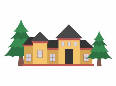 Modern Şirin Ev Arkaplan İllüstrasyonu. House Karikatür Sanatı Arkaplanı. Modern Ev Clip Sanatı Arkaplanı. Ev dekorasyonu Klip Sanatı Arkaplanı. Ev dekorasyonu arka planı. Ev Resimleri Arkaplanı