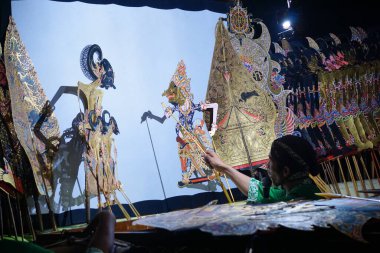 Yogyakarta, Indonesia. Wayang kulit, a traditional art from Java Indonesia clipart