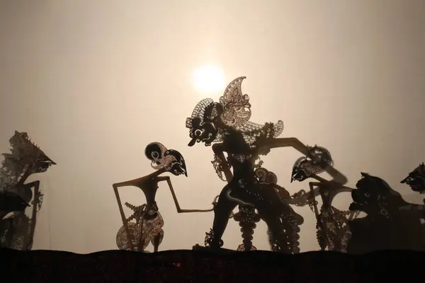 Yogyakarta, Endonezya. Wayang kulit, geleneksel bir Java Endonezya sanatı.