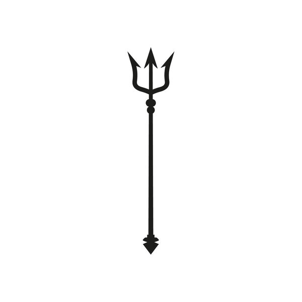 Trident black icon. Neptune sign. Barbados national symbol vector illustration. Isolated on white. Eps 10
