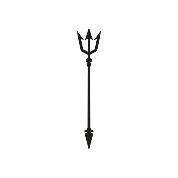 Чорна Ікона Трійця Знак Нептуна Національний Символ Барбадосу Ізольований Білому — стоковий вектор