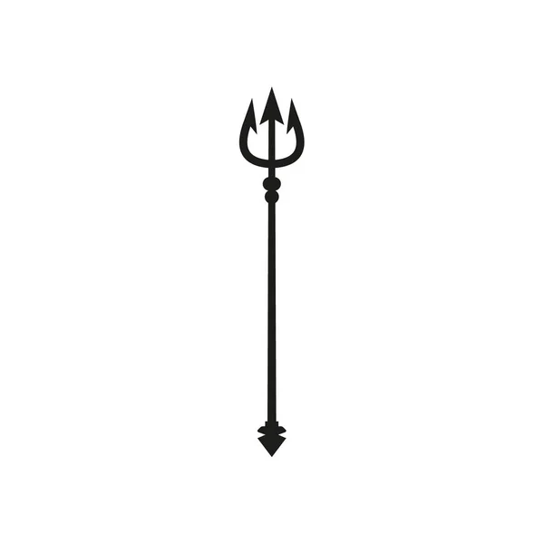 三叉戟黑色图标 海王星星座巴巴多斯国家符号矢量说明 被白色隔离了Eps — 图库矢量图片