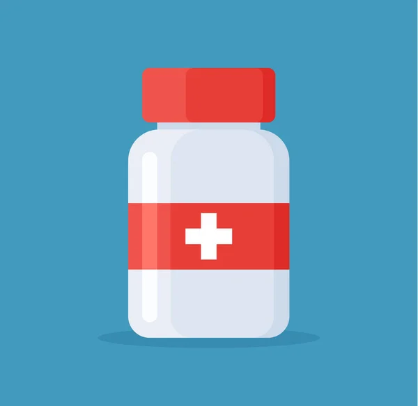 Lekarstwa Tabletki Butelka Pigułki Nad Nim Koncepcja Apteki Leczenia Wektor — Wektor stockowy