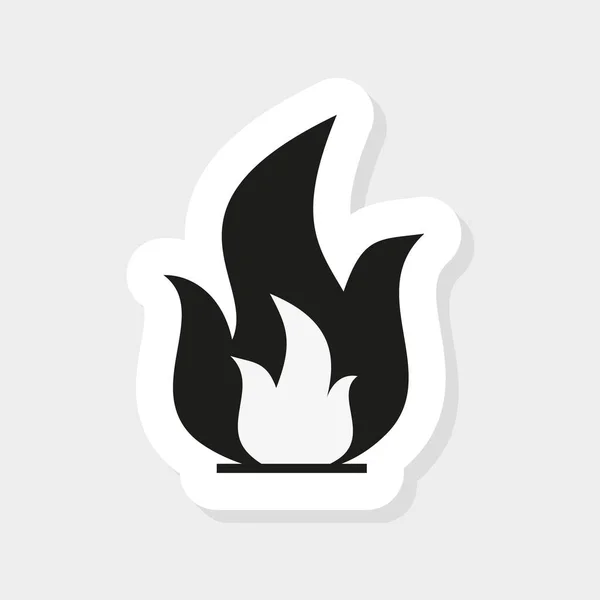 Vuur Sticker Geïsoleerd Witte Achtergrond Leuke Vector Platte Illustratie Geschikt — Stockvector