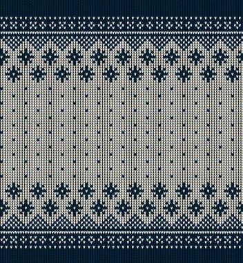 Buffalo Ekoseli Mutlu Noeller ve Mutlu Yıllar tebrik kartı çerçevesi sınırında çirkin kazak. Folk tarzı İskandinav süslemeleriyle örülmüş arka plan kusursuz desen. Eps 10