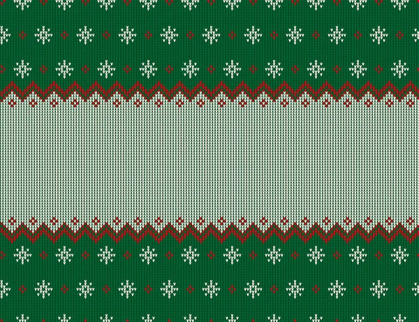 バッファローの醜いセーターはメリークリスマスとハッピーニューイヤーグリーティングカードフレームの境界線を果たした 民俗スタイルのスキャンディナヴィアの装飾が施されたイラストニットの背景シームレスパターン Eps — ストックベクタ
