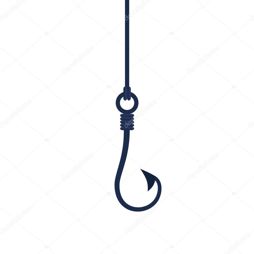 Empty fishing hook. Tackle for fishing. Vector illustration Eps 10
