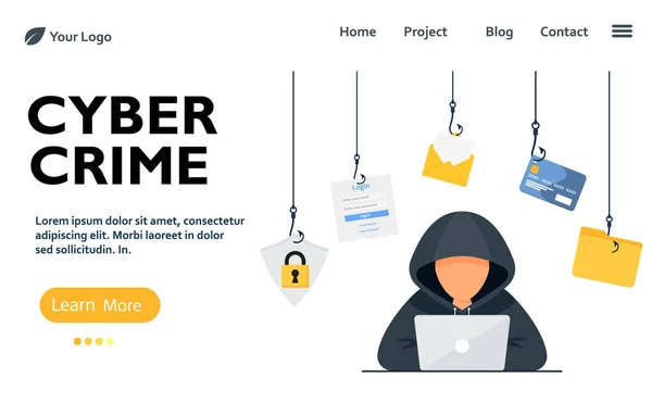 Hacker vektör kavramı: Bilinmeyen adam dizüstü bilgisayar kullanırken e- postadan veri çalıyor