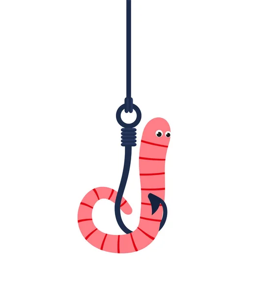 Cartoon Smiling Warm Fishing Hook Vector Illustration Eps — Stock Vector