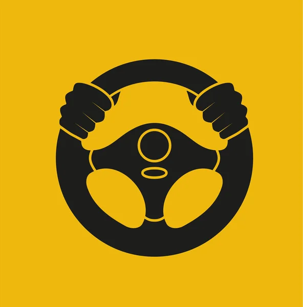 Ikon Roda Kemudi Tangan Kemudi Pengemudi Mengendarai Mobil Uji Drive - Stok Vektor