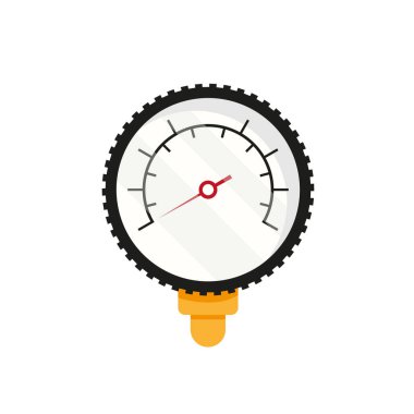 Lastik montajı. Pompa, araba tekerleği ve lastik basıncı göstergesi düz tasarlanmış. Vektör hisse senedi çizimi. Eps 10