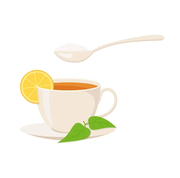 Filiżanka Tajskiej Herbaty Łyżką Izolowane Białym Tle Eps10 — Wektor stockowy