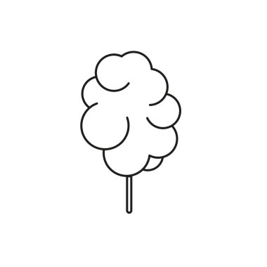 Pamuk Şeker 'in sembolü. İnce çizgi yemek ikonu. Web Tasarımı için Piktogram Grafiği Okşa. Kalite Özet Vektör Sembol Kavramı. Premium Mono Lineer Güzel Düz Laconic Logo Eps 10