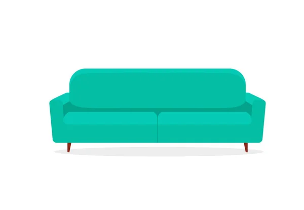 Canapé Confortable Sur Fond Blanc Salon Canapé Isolé Intérieur Illustration — Image vectorielle