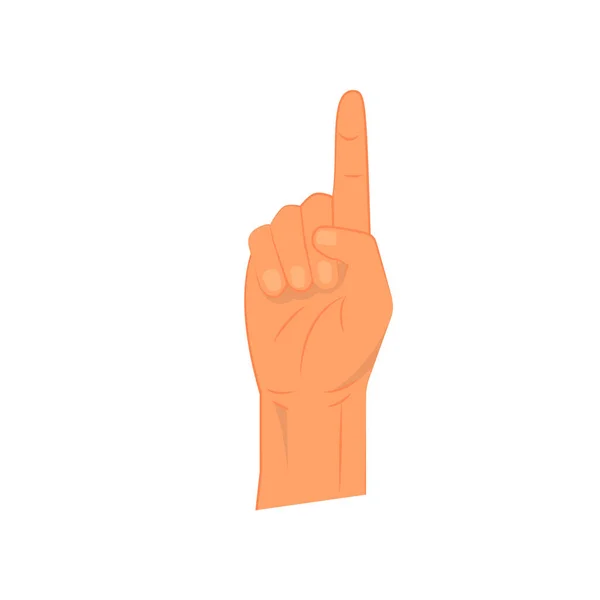 Рука Вказує Індексний Палець Торкається Екрана Або Щось Показує Піктограма — стоковий вектор
