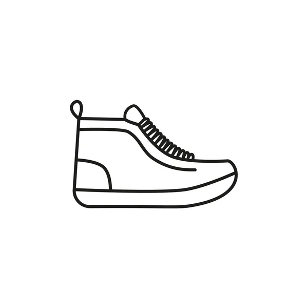 Ilustração Vetorial Contorno Preto Branco Sapatos Sapatilhas Unissex Tênis Esboço — Vetor de Stock