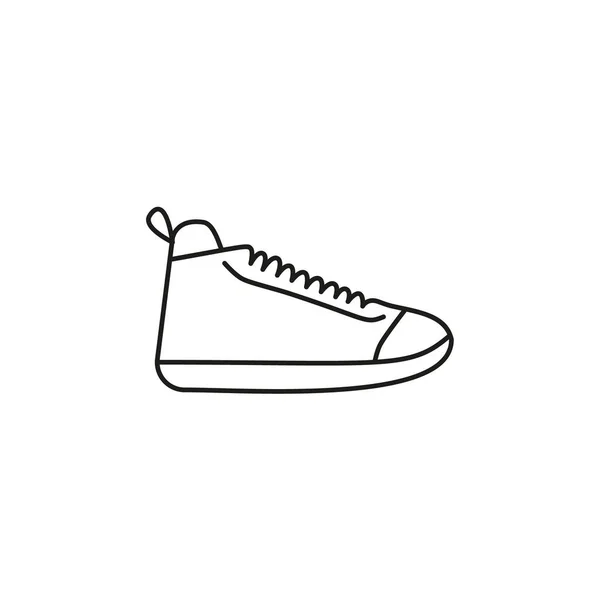 Svart Och Vit Kontur Vektor Illustration Skor Sneakers Unisex Konturskor — Stock vektor