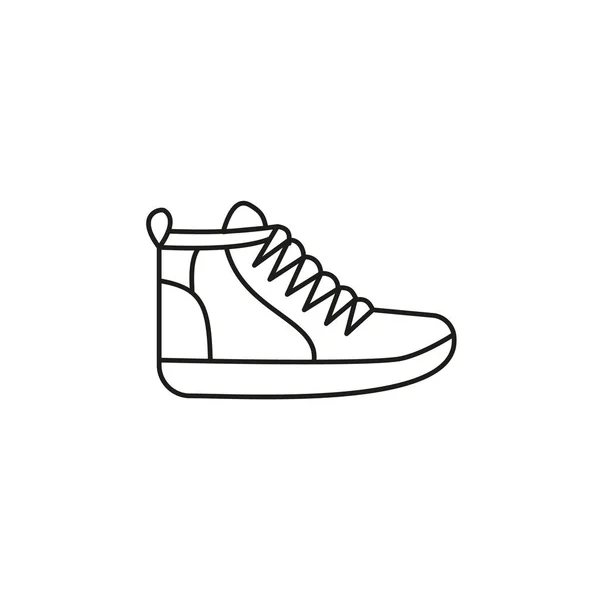 Ilustración Vectorial Contorno Blanco Negro Zapatos Zapatillas Deporte Unisex Zapatillas — Vector de stock