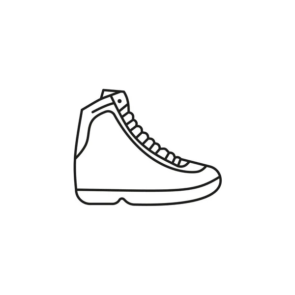Ilustración Vectorial Contorno Blanco Negro Zapatos Zapatillas Deporte Unisex Zapatillas — Vector de stock