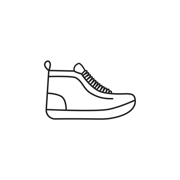 Illustration Vectorielle Contour Noir Blanc Des Chaussures Baskets Unisexe Baskets — Image vectorielle
