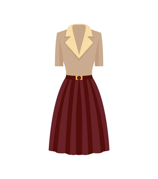 Γυναικείο Φόρεμα Για Γραφείο Notch Lapel Collar Γόνατο Μακρύ Φόρεμα — Διανυσματικό Αρχείο