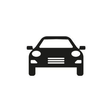Araba vektör simgesi. İzole edilmiş ön logo çizimi. İşaret işareti. Konsept spor araç silüeti Eps 10 ile otomatik araba logosu tasarımı