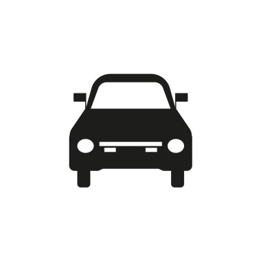 Araba vektör simgesi. İzole edilmiş ön logo çizimi. İşaret işareti. Konsept spor araç silüeti Eps 10 ile otomatik araba logosu tasarımı