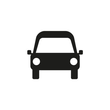 Araba vektör simgesi. İzole edilmiş ön logo çizimi. İşaret işareti. Konsept spor araç silüeti Eps 10 ile otomatik araba logosu tasarımı
