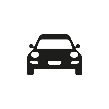 Araba vektör simgesi. İzole edilmiş ön logo çizimi. İşaret işareti. Konsept spor araç silüeti Eps 10 ile otomatik araba logosu tasarımı