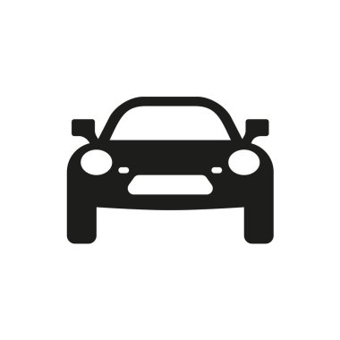 Araba vektör simgesi. İzole edilmiş ön logo çizimi. İşaret işareti. Konsept spor araç silüeti Eps 10 ile otomatik araba logosu tasarımı