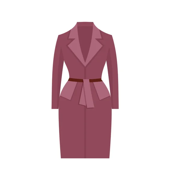 Women Classical Coat Vector Illustration Modern Coat Women Fashion Icon — Vector de stock