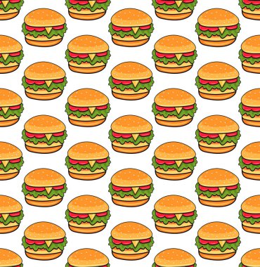 Desensiz fast food ürün arka plan element vektör logosu duvar kağıdı restoran burgeri Eps 10