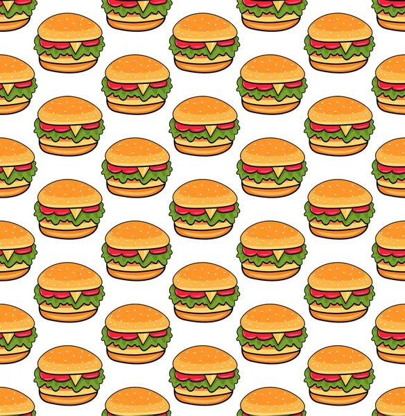 Pattern Seamless Fast Food Menu Product Background Element Vector Logo — Vector de stock