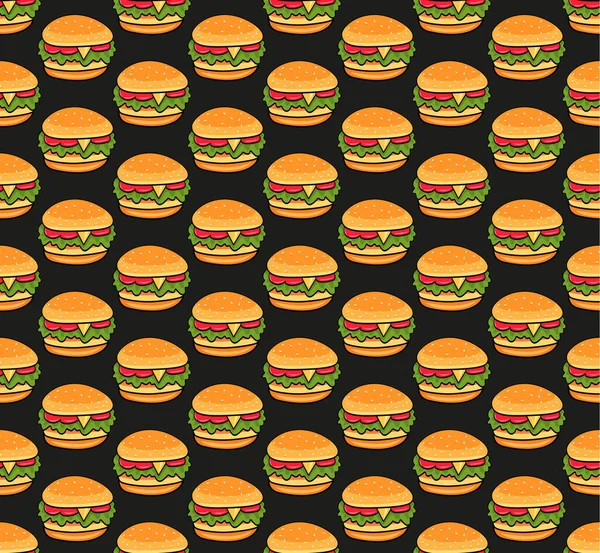 图样无缝快餐菜单产品背景图矢量标识壁纸餐厅汉堡包编辑 — 图库矢量图片