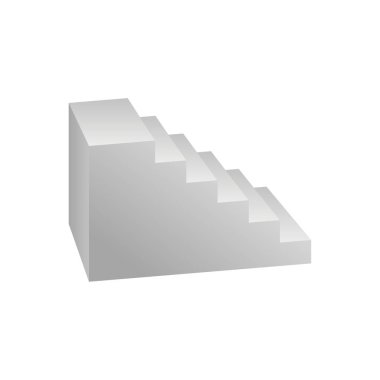 Beyaz merdivenler, 3 boyutlu iç merdivenler, beyazın üstünde izole edilmiş. Vektör basamakları koleksiyonu. İç mekan çizimi için merdiven beyaz arka planda izole edilmiş. EPS 10