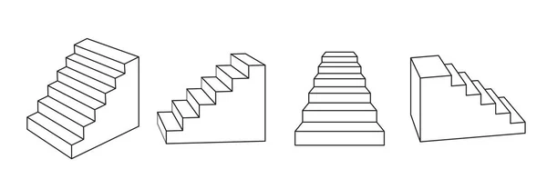 階段ベクトルアイコン白い背景の階段に隔離されたアウトラインベクトルアイコン Eps — ストックベクタ