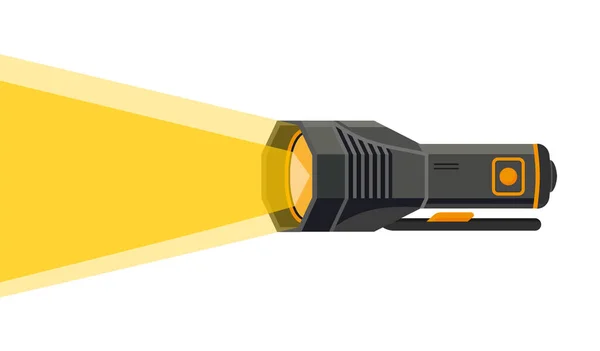 Flashlight Torch Hand Illustration Pocket Vector Light Lamp Lantern Design — Stock Vector
