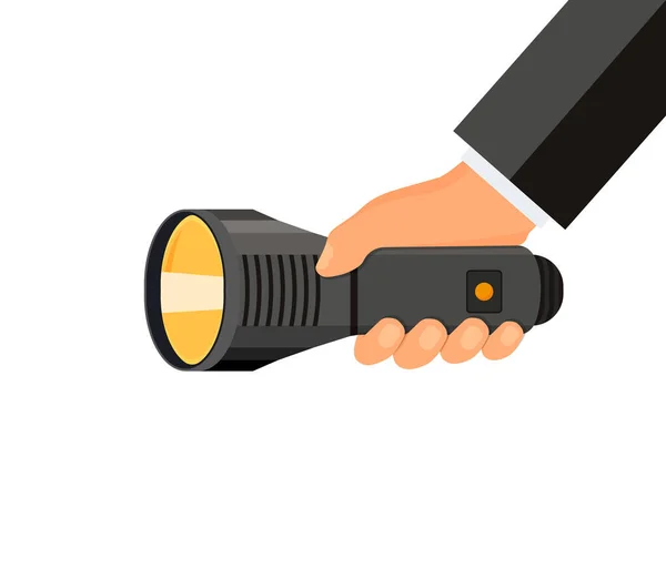 Vector Illustration Flat Flashlight Hand Web Search Concept Background Eps — Wektor stockowy