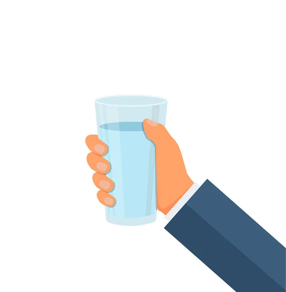 水の手を保持ガラスEps — ストックベクタ