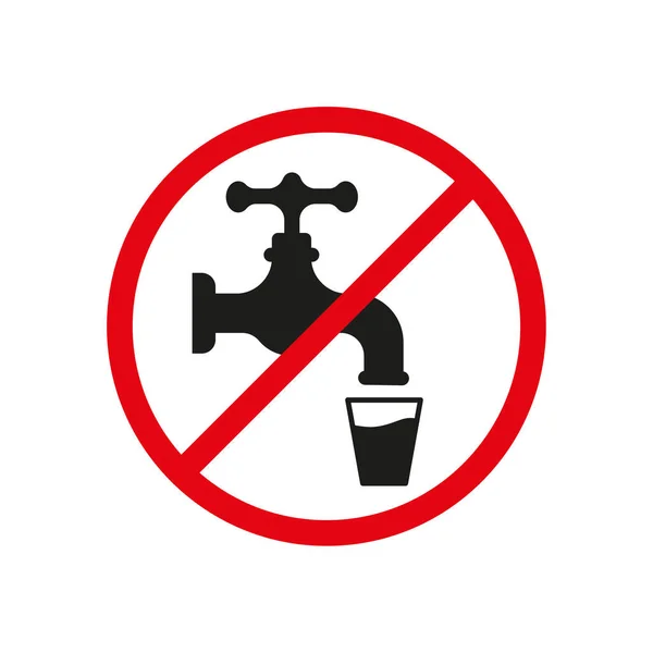 Use Tap Water Prohibition Sign Drink Symbol Template Vector Illustration — Stockvektor