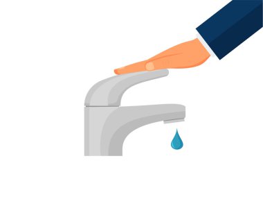Water is precious-Save it-Use low-flow tap-vector concept Eps 10.