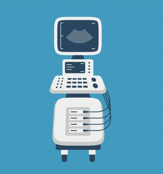 Stock vector Ultrasound scan machine. Hospital examination room equipment isolated on white background ps 10