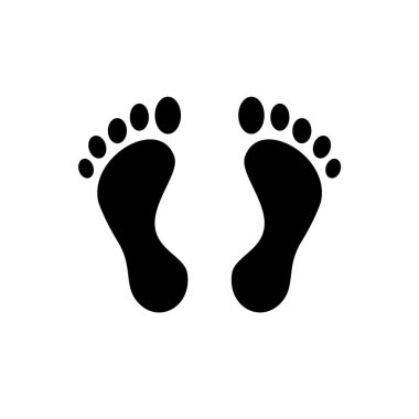 Foot print icon. Vector illustration bare foot symbol on white background. Eps 10