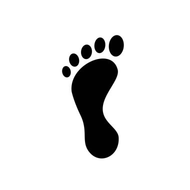 Foot print icon. Vector illustration bare foot symbol on white background. Eps 10